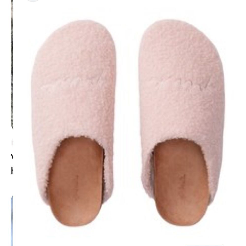 VICTORIA’S SECRET PINK LOGO SHERPA CLOG SLADE SHOES SIZE LARGE 9/10 PINK NEW